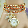 Chaîne en or 3 couches bracelet en cuir amour papillon tout type de montre-bracelet